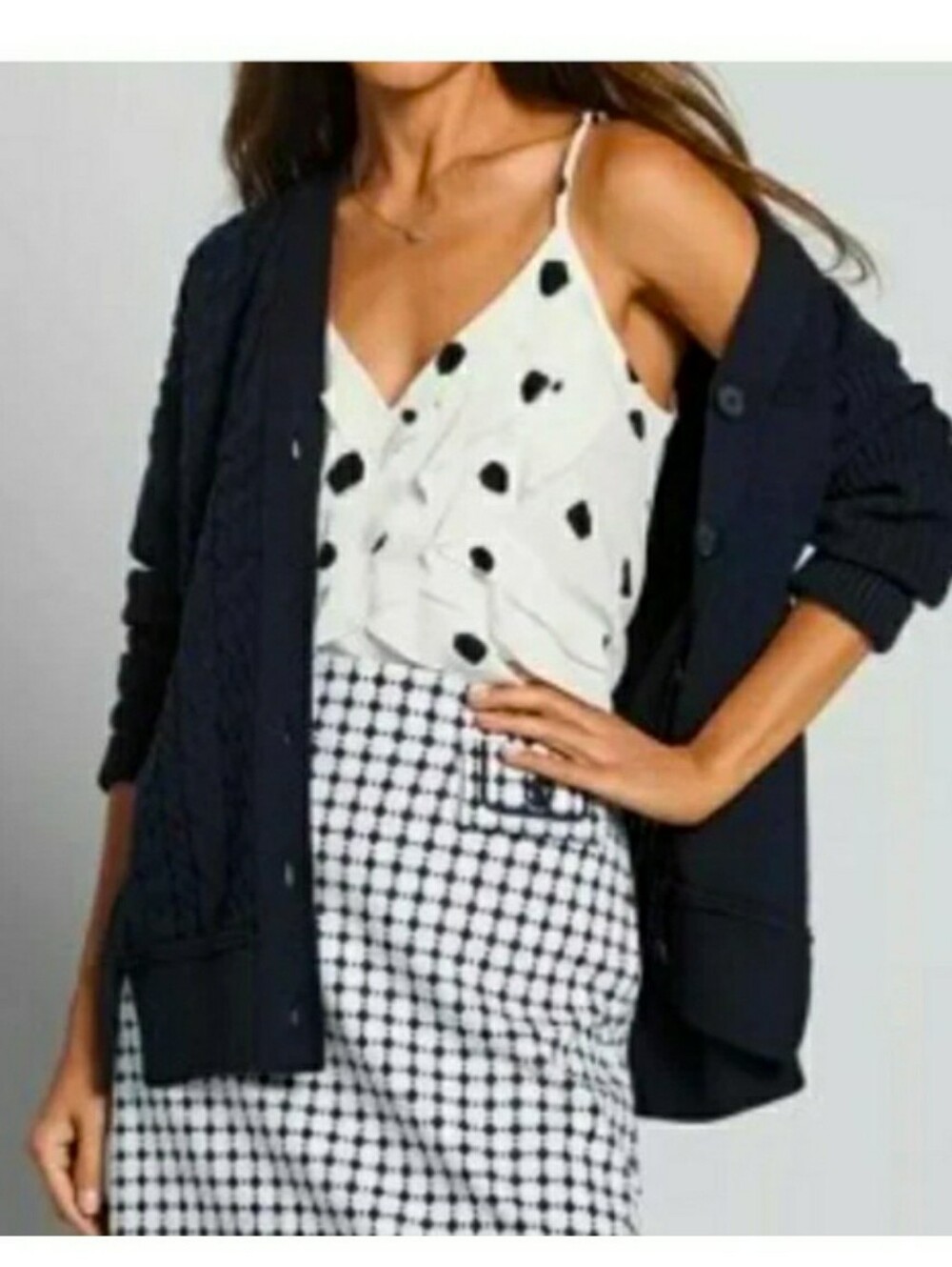 Dottie Tank Ruffle Camisole Dot Print Top Style 6532 Size Medium
